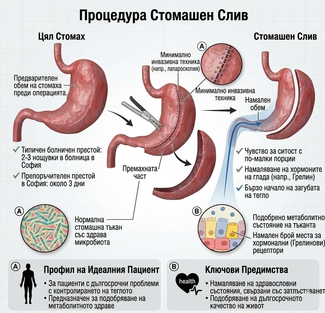 Илюстрация на операция стомашен ръкав