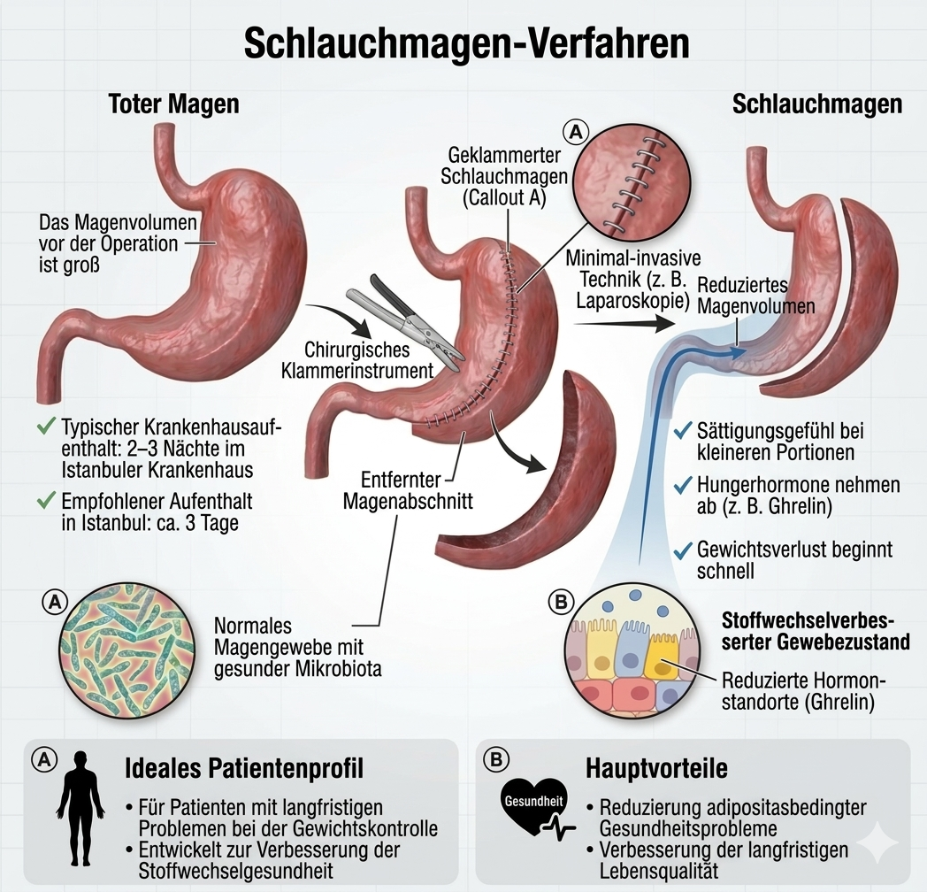 Illustration Schlauchmagen-OP